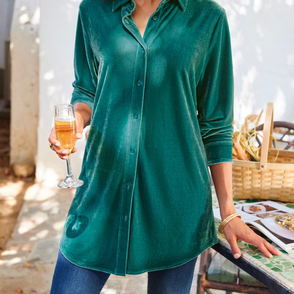 Soft Surroundings Velvet Boyfriend Tunic